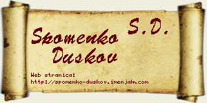 Spomenko Duškov vizit kartica